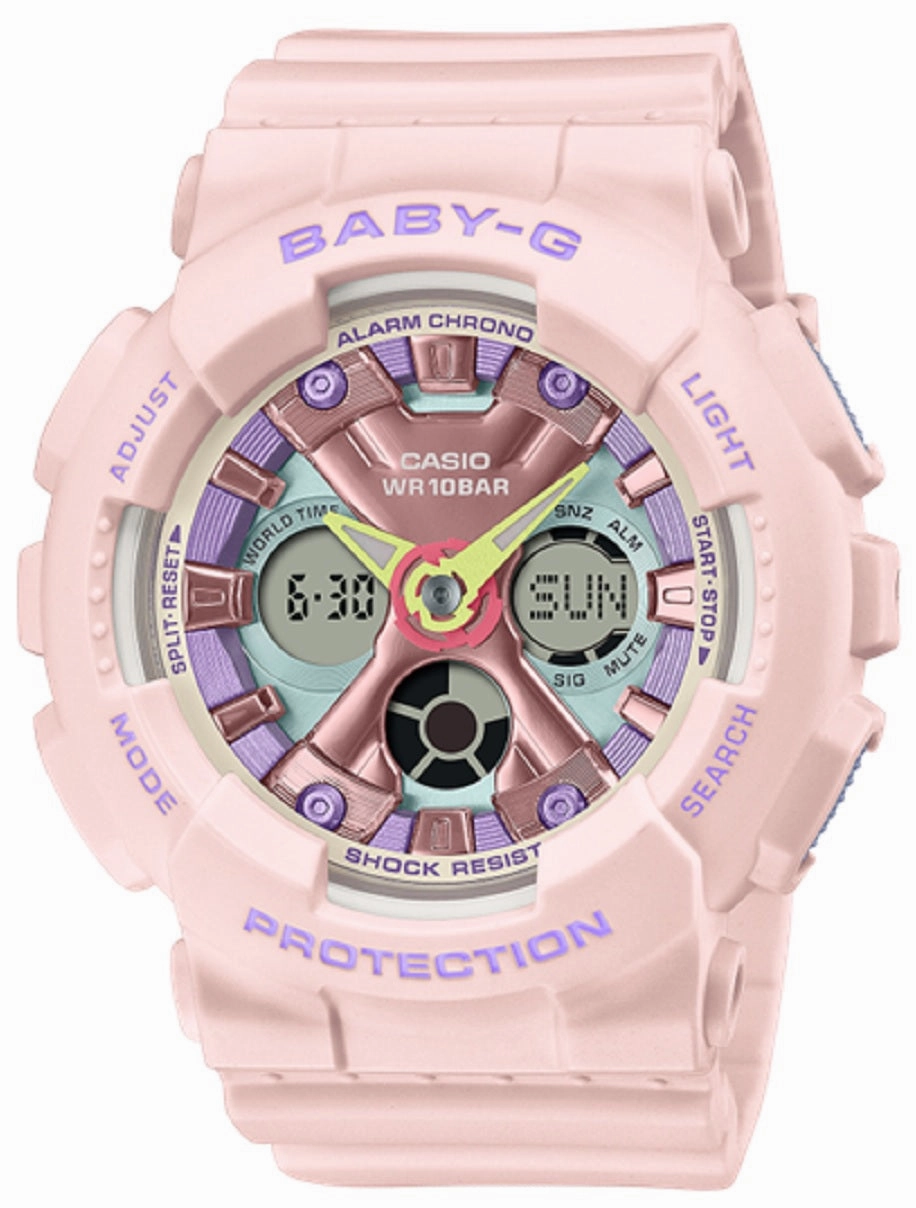 Casio Baby-g BA-130PM-4A Digital Analog Rubber Strap Watch For Women