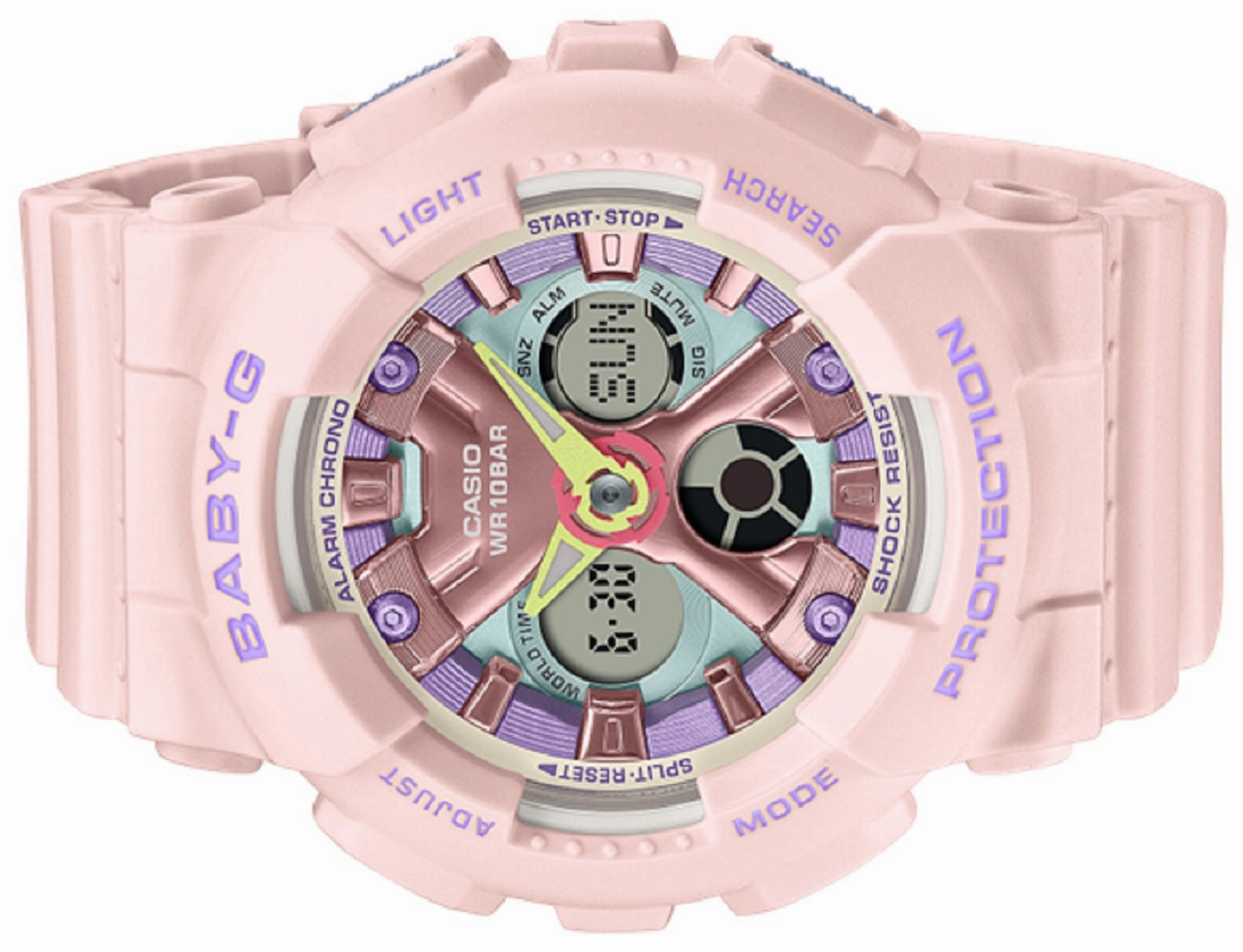 Casio Baby-g BA-130PM-4A Digital Analog Rubber Strap Watch For Women