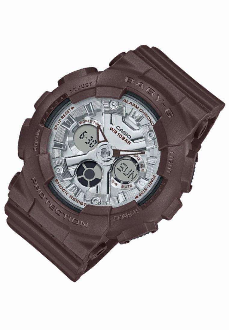 Casio Baby-g BA-130SW-5A Digital Analog Rubber Strap Watch For Women