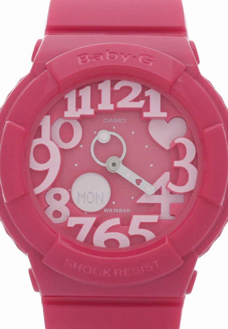 Casio Baby-g BGA-130-4BDR Digital Analog Rubber Strap Watch For Women