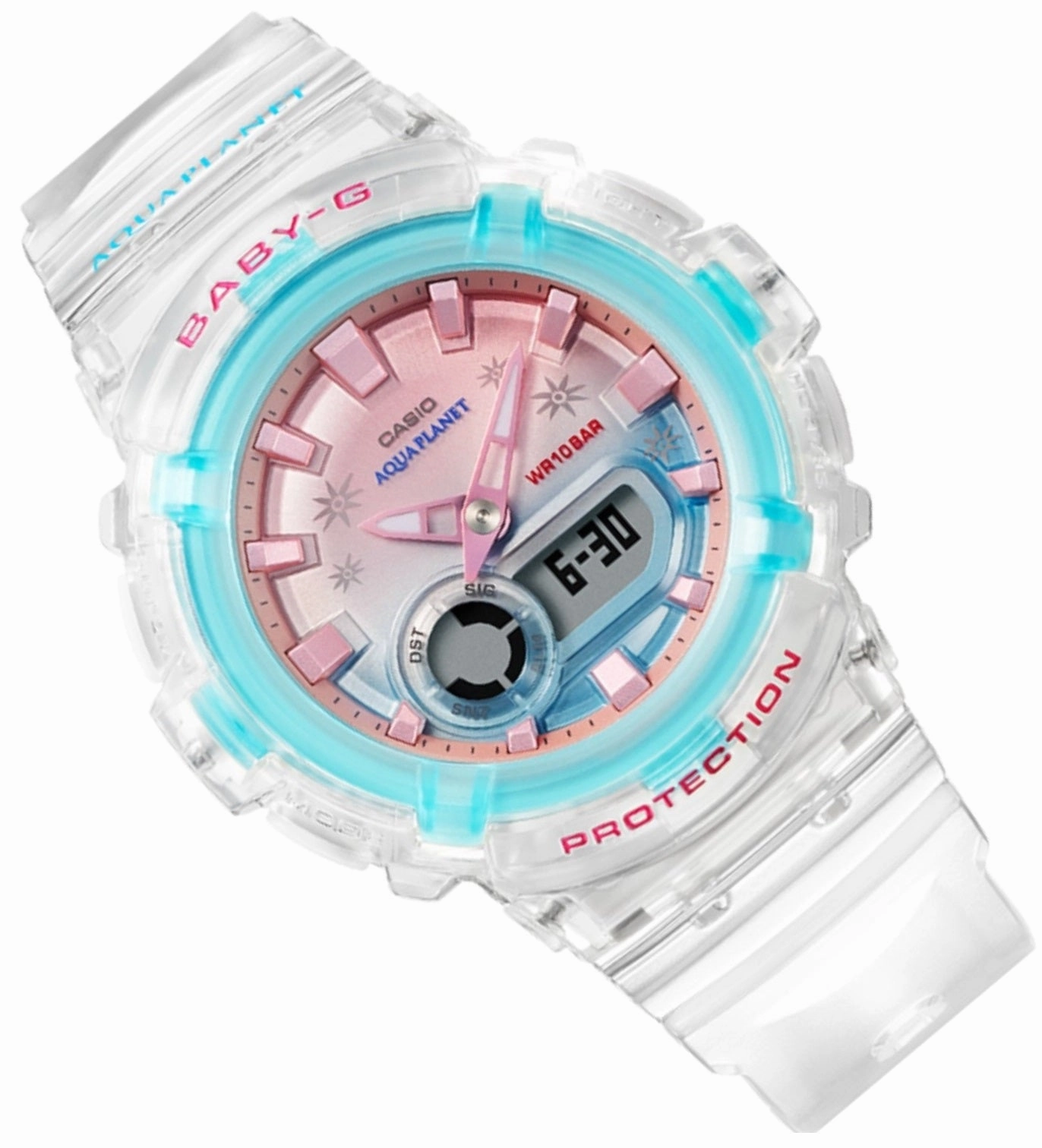 Casio Baby-g BGA-280AP-7A Digital Analog Rubber Strap Watch For Women