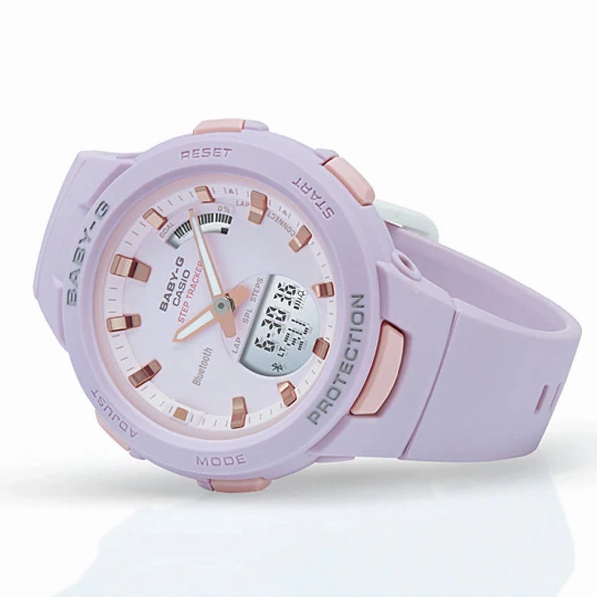 Casio Baby-g BSA-B100-4A2 Bluetooth Digital Analog Rubber Strap Watch For Women