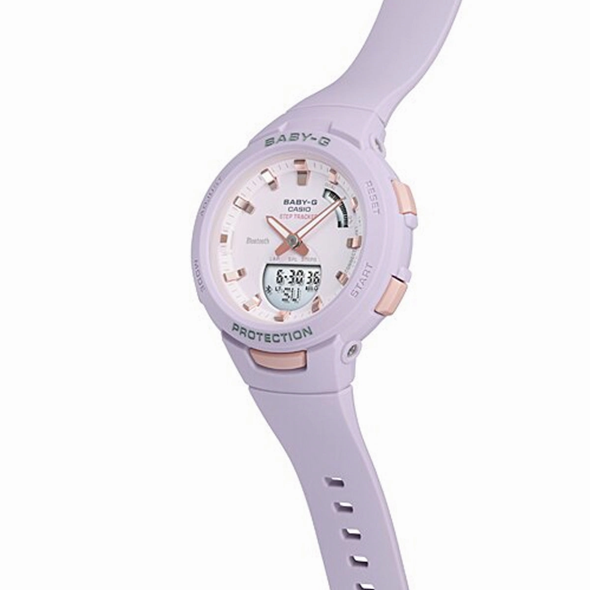 Casio Baby-g BSA-B100-4A2 Bluetooth Digital Analog Rubber Strap Watch For Women