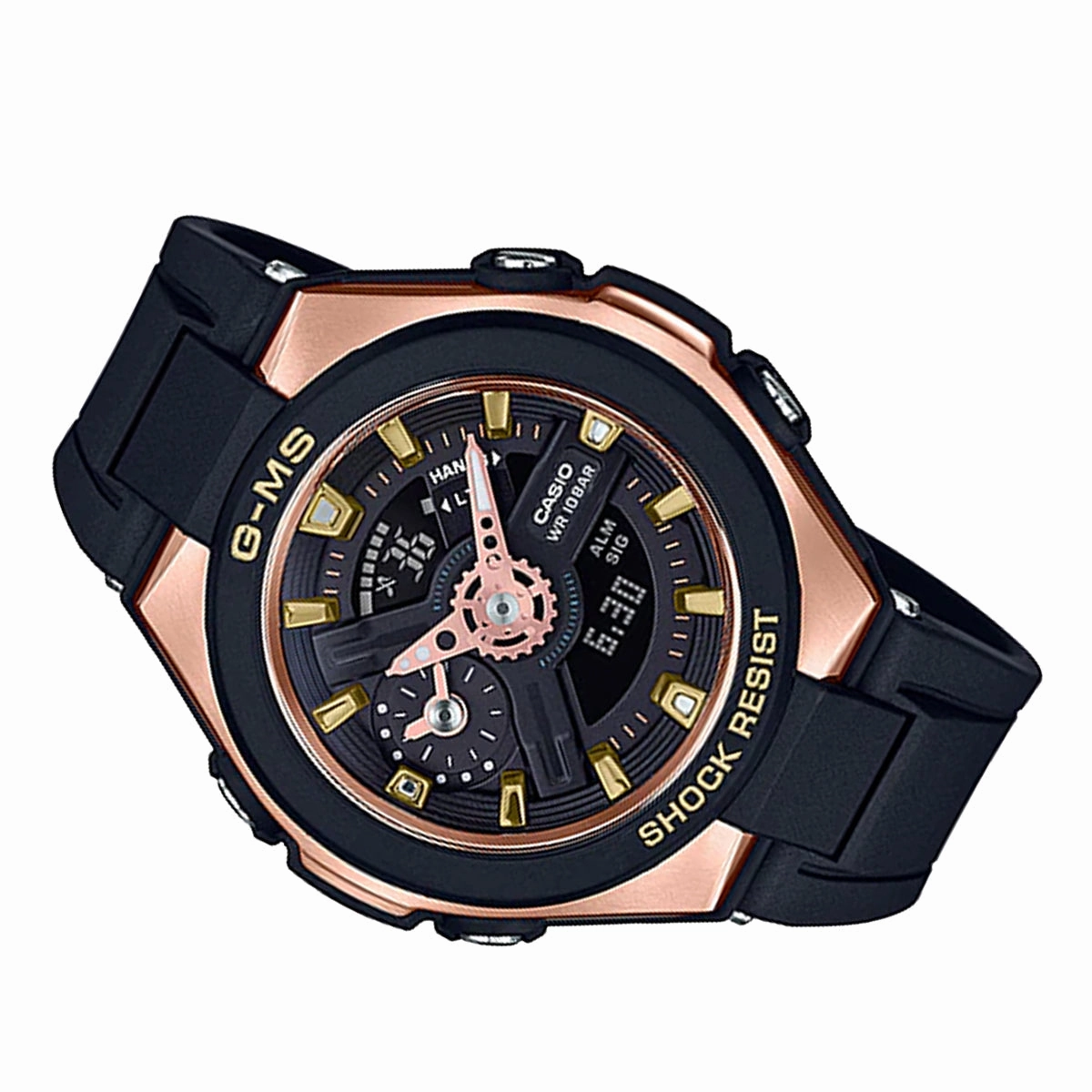 Casio Baby-g MSG-400G-1A1 Solar Digital Analog Rubber Strap Watch For Women
