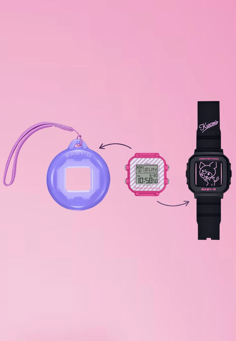 Casio Baby-g PLUS BGD-10KKM-1DR Kuromi Digital Rubber Band Watch For Women