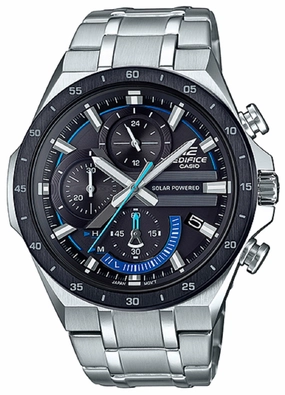 Casio Edifice EQS-920DB-1B Solar Chronograph Stainless Steel Strap Watch For Men