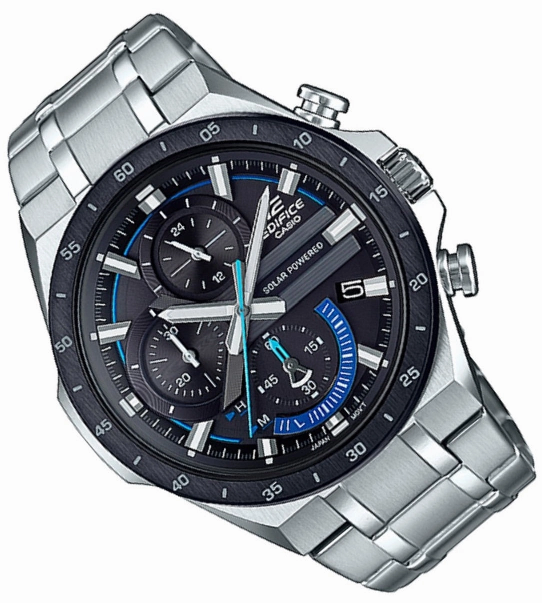 Casio Edifice EQS-920DB-1B Solar Chronograph Stainless Steel Strap Watch For Men