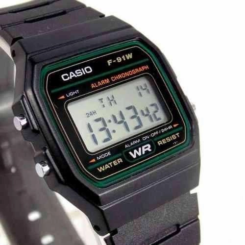 Casio F-91W-3DG Black Resin Strap Watch for Men and Women