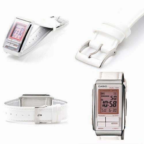 Casio Futurist LA-201WBL-7A White Leather Strap for Women