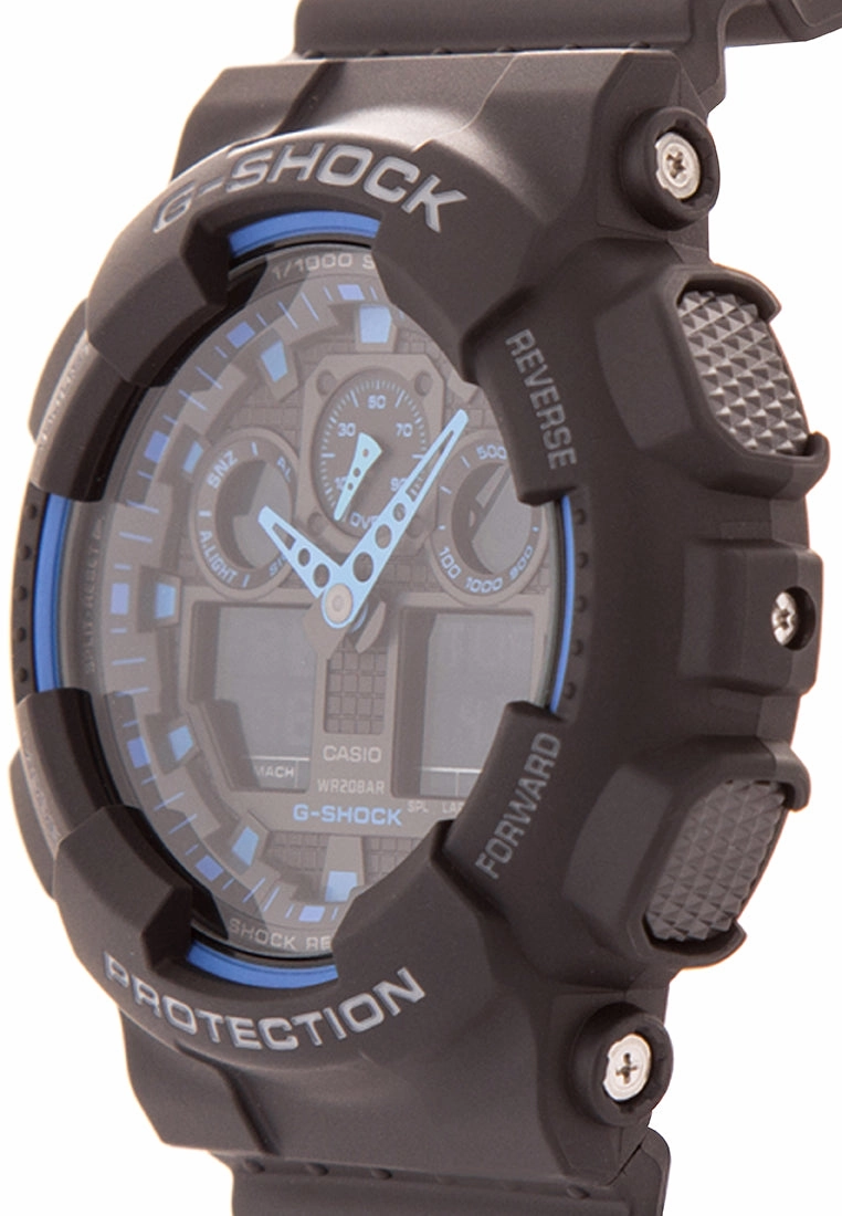 Casio G-shock GA-100-1A2 Digital Analog Rubber Strap Watch For Men