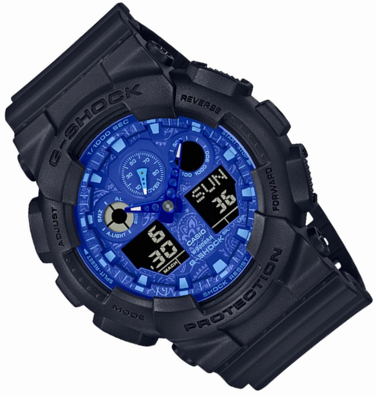 Casio G-shock GA-100BP-1A Digital Analog Rubber Strap Watch For Men