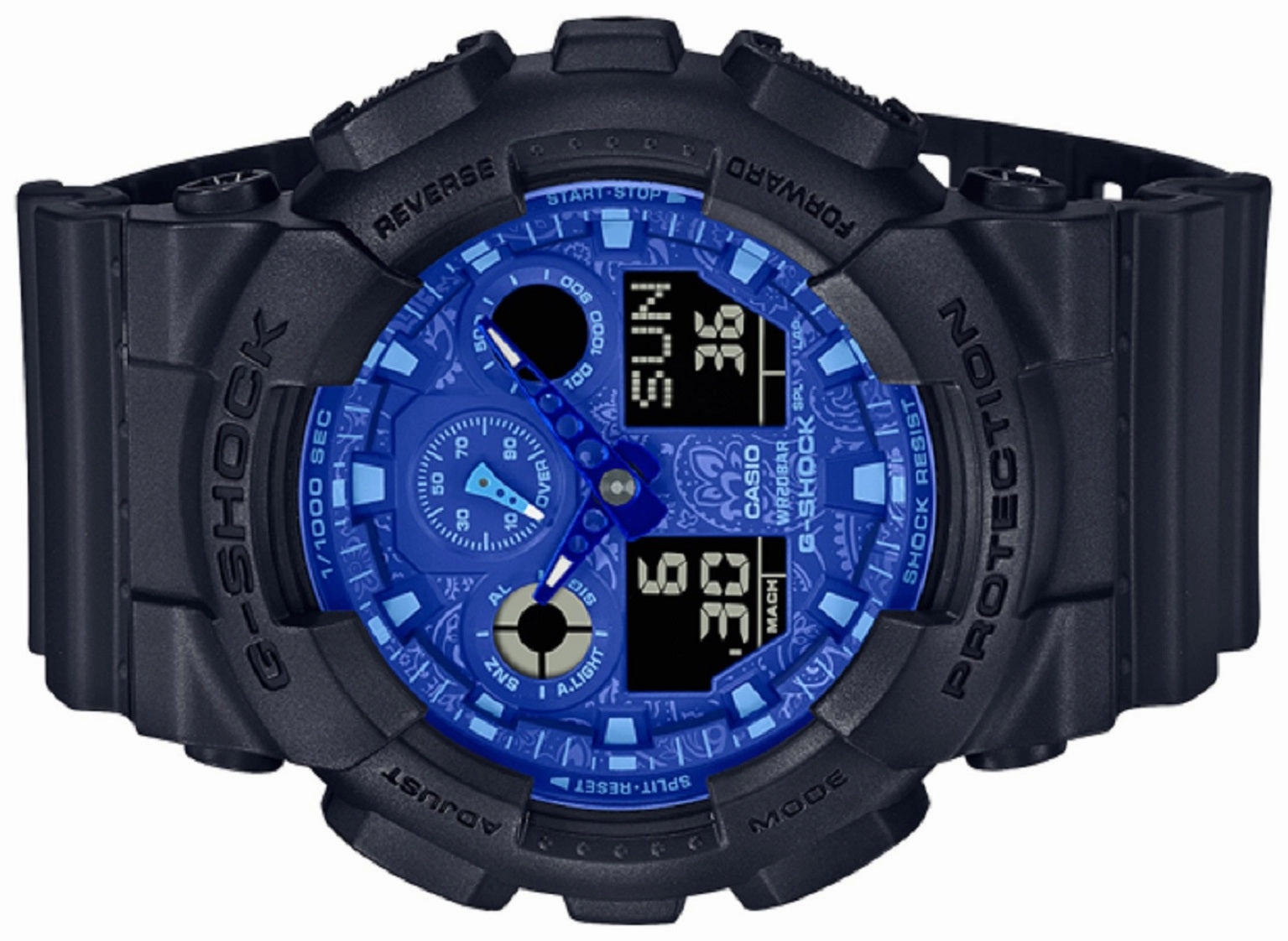 Casio G-shock GA-100BP-1A Digital Analog Rubber Strap Watch For Men