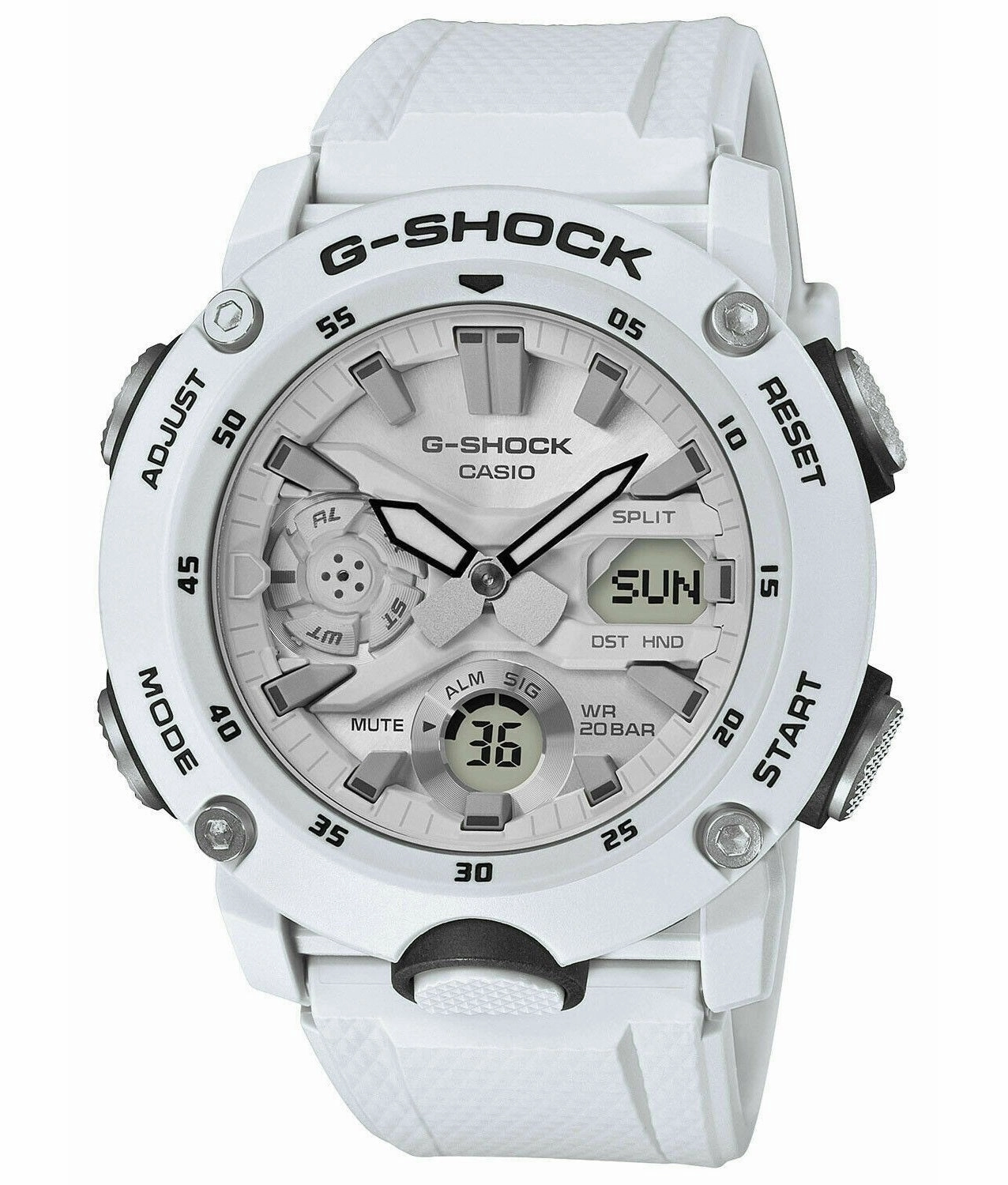 Casio G-shock GA-2000S-7A Digital Analog Rubber Strap Watch For Men