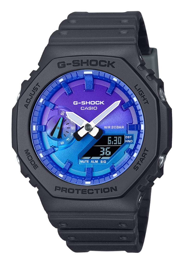 Casio G-shock GA-2100FL-1A Digital Analog Rubber Strap Watch for Men