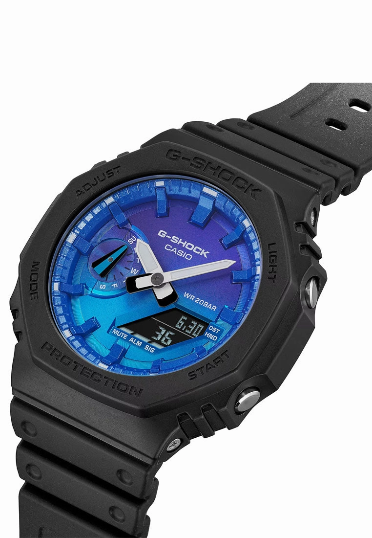 Casio G-shock GA-2100FL-1A Digital Analog Rubber Strap Watch for Men