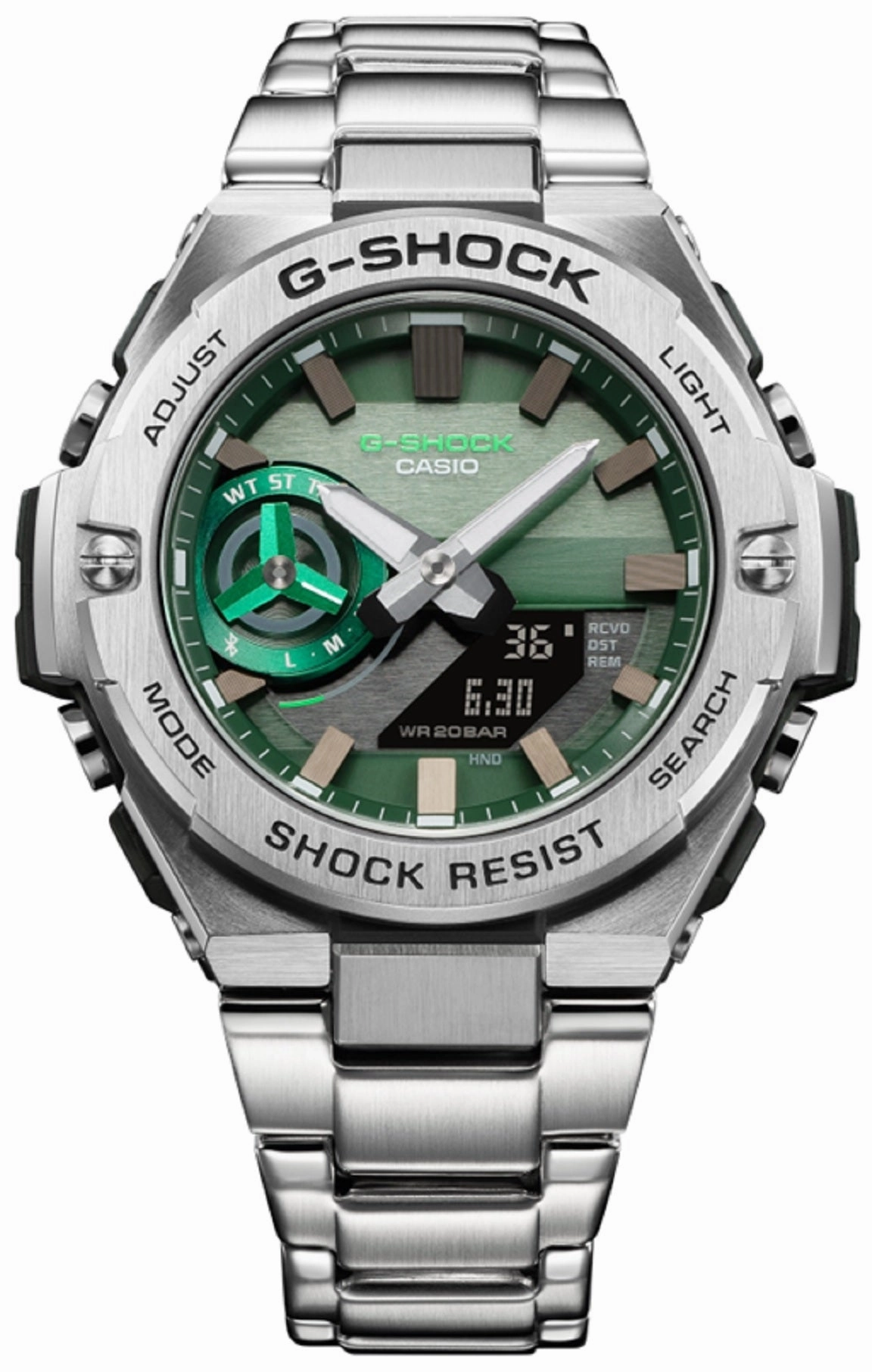 Casio G-shock GST-B500AD-3A Solar Digital Analog Stainless Steel Strap Watch for Men