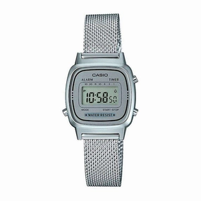 Casio LA670WEM-7DF Silver Mesh Watch for Women