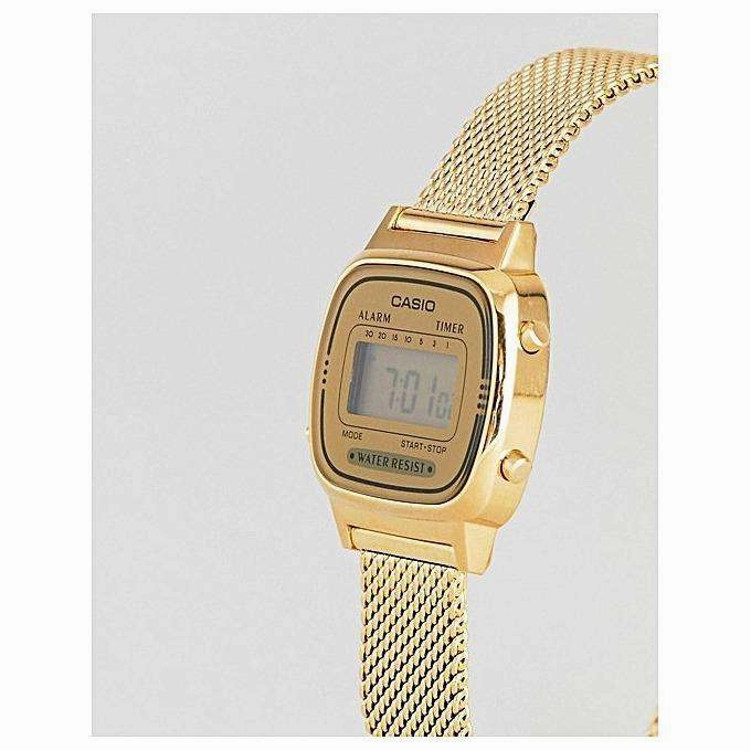 Casio LA670WEMY-9DF Gold Mesh Watch for Women