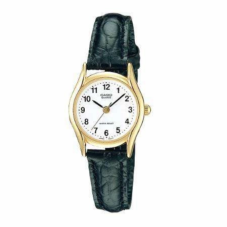 Casio LTP-1094Q-7B1RDF Black Leather Watch for Women