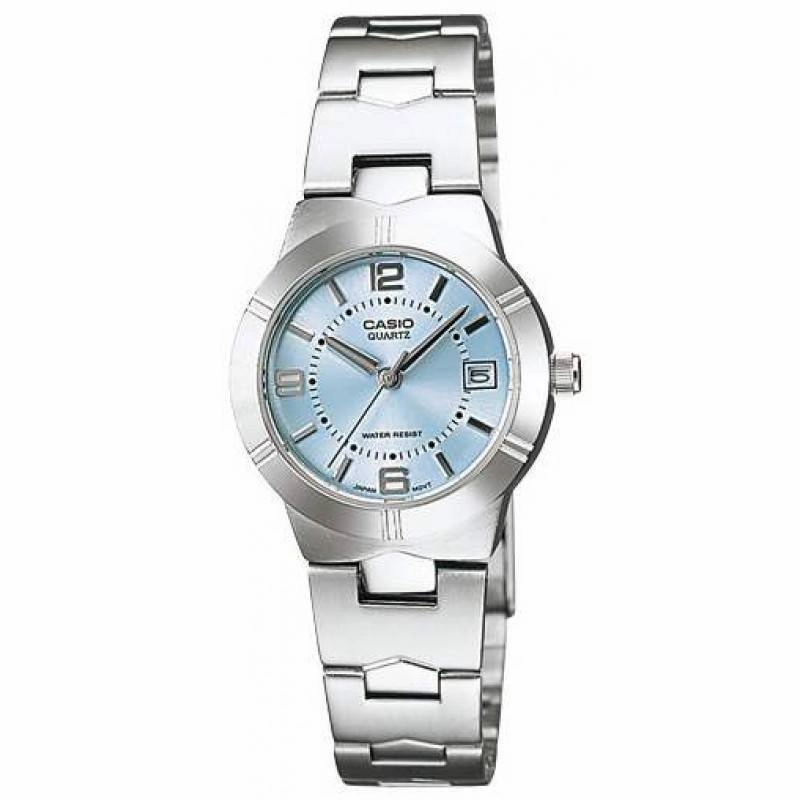 Casio LTP-1241D-2ADF Silver/Blue Stainless Steel Strap Watch for Women