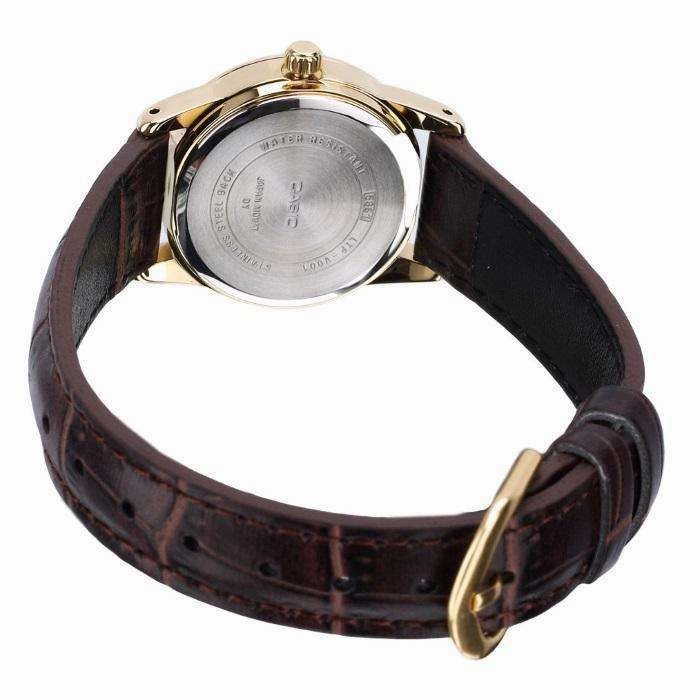 Casio LTP-V001GL-1B Brown Leather Watch for Women