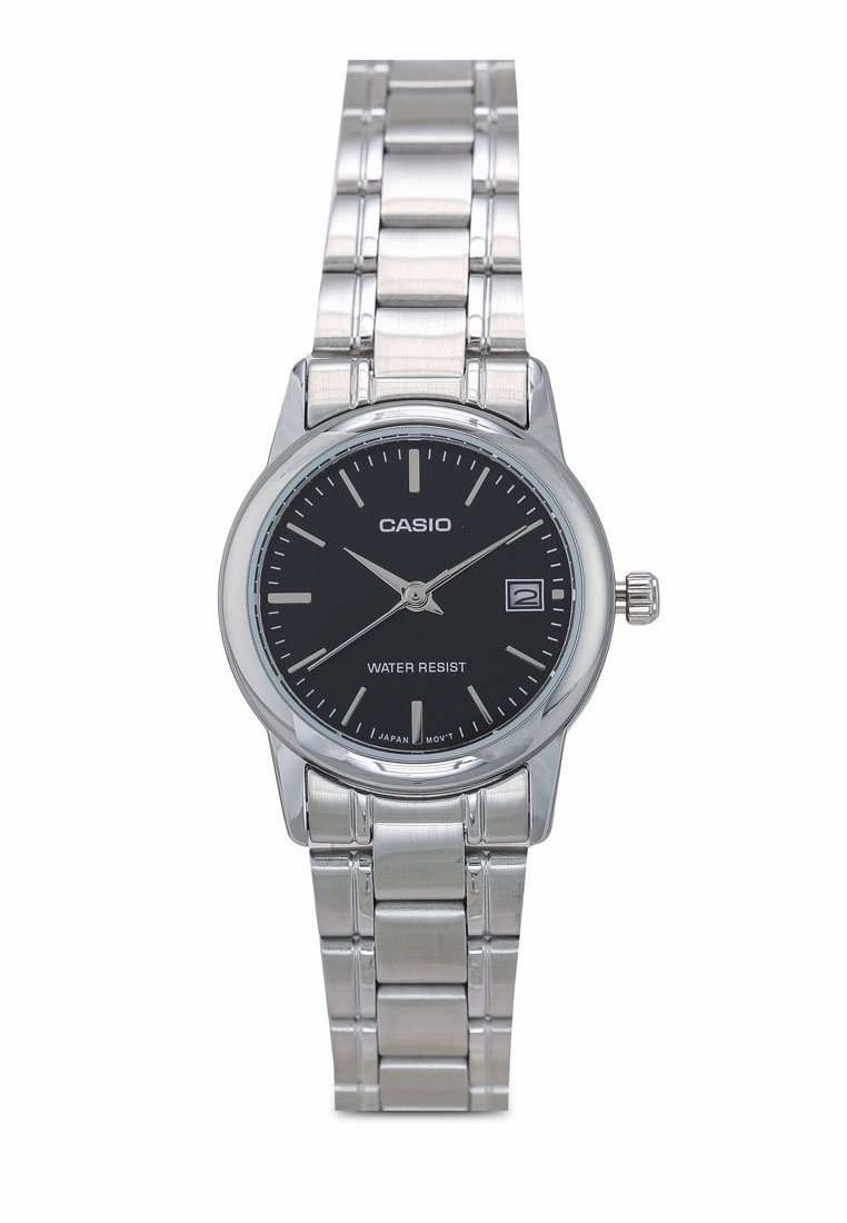 Casio LTP-V002D-1B Silver Stainless Steel Strap Watch for Women