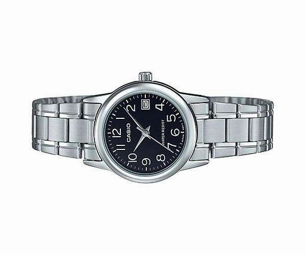 Casio LTP-V002D-1B Silver Stainless Steel Strap Watch for Women