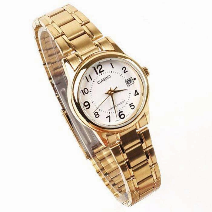 Casio LTP-V002G-7B Gold Stainless Steel Strap Watch for Women