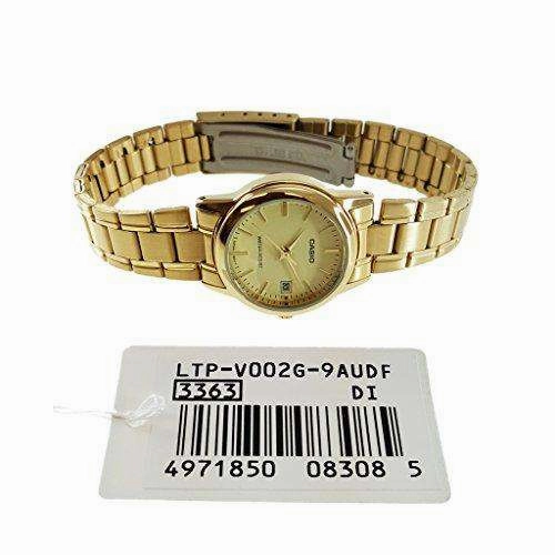 Casio LTP-V002G-9A Gold Stainless Steel Strap Watch for Women