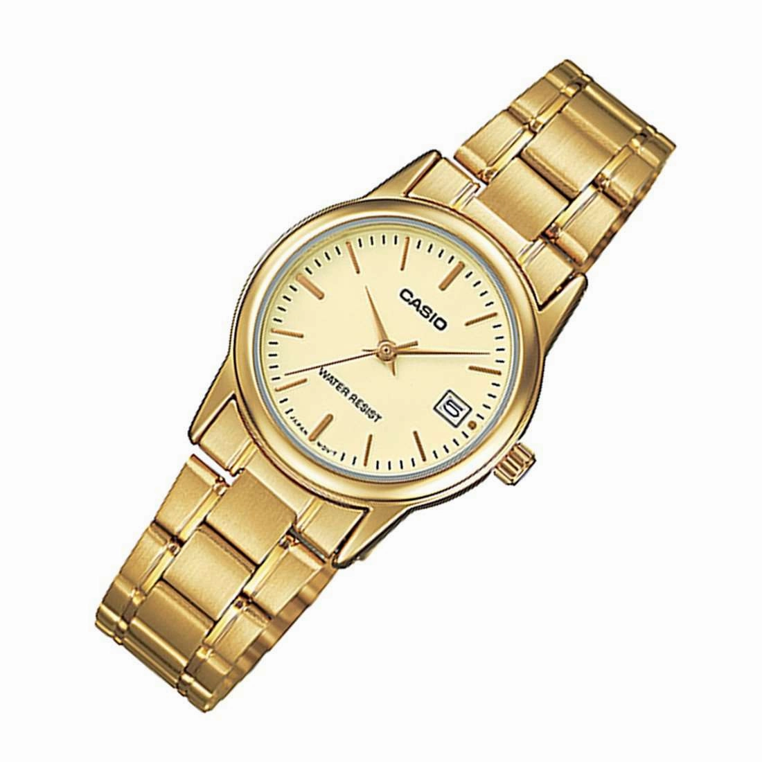 Casio LTP-V002G-9A Gold Stainless Steel Strap Watch for Women
