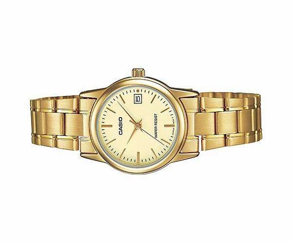 Casio LTP-V002G-9A Gold Stainless Steel Strap Watch for Women