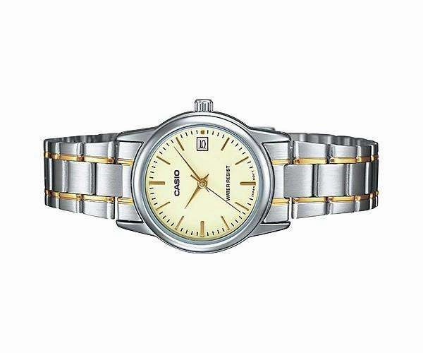 Casio LTP-V002SG-9A Two Tone Stainless Steel Strap Watch for Women