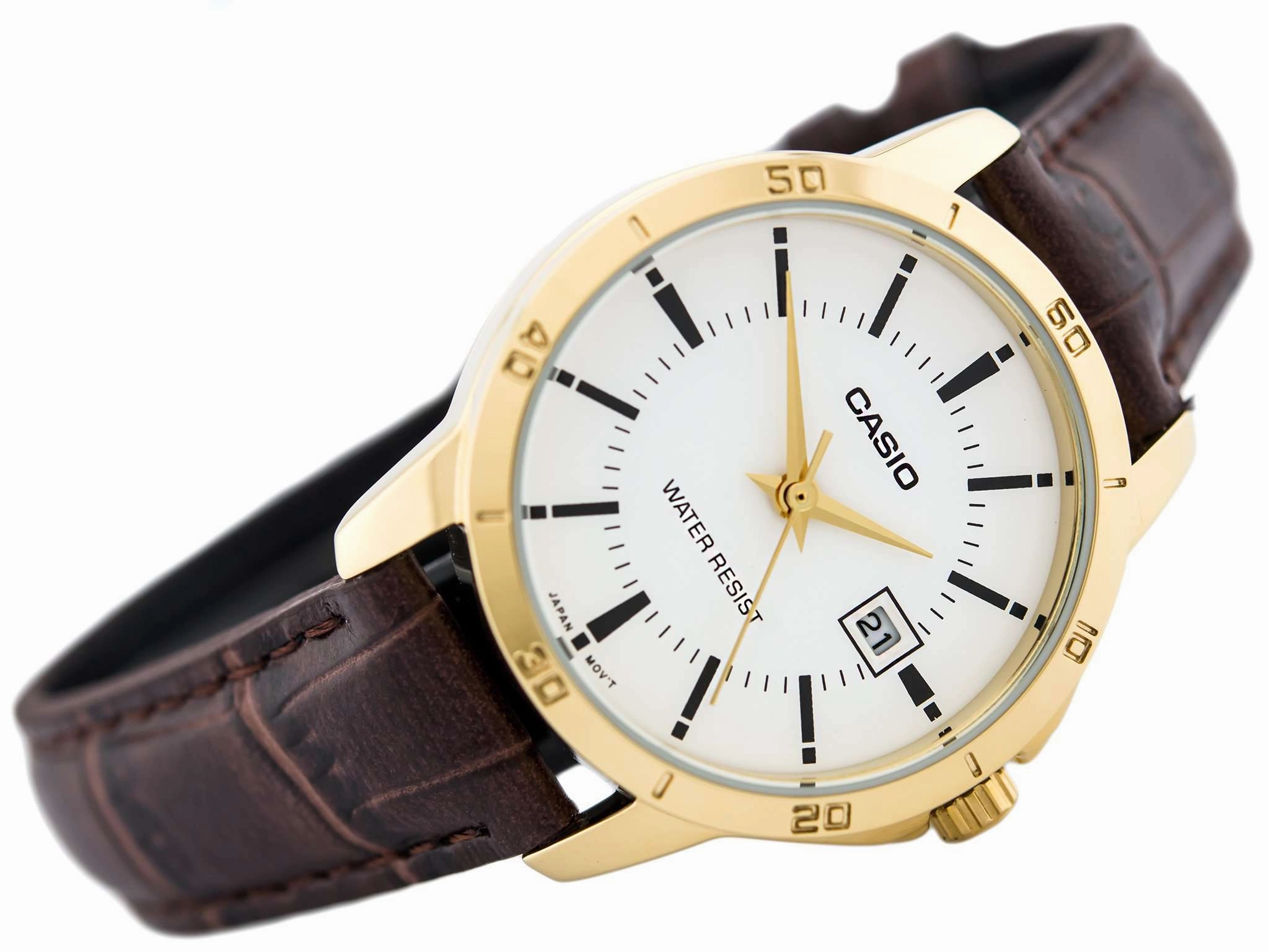 Casio LTP-V004GL-7A Brown Leather Strap Watch for Women