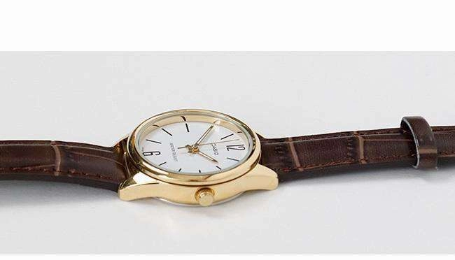 Casio LTP-V005GL-7B Brown Leather Strap Watch for Women
