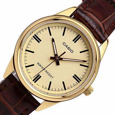 Casio LTP-V005GL-9A Brown Leather Strap Watch for Women