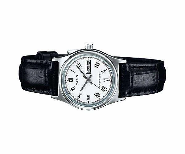 Casio LTP-V006L-7B Black Leather Strap Watch for Women