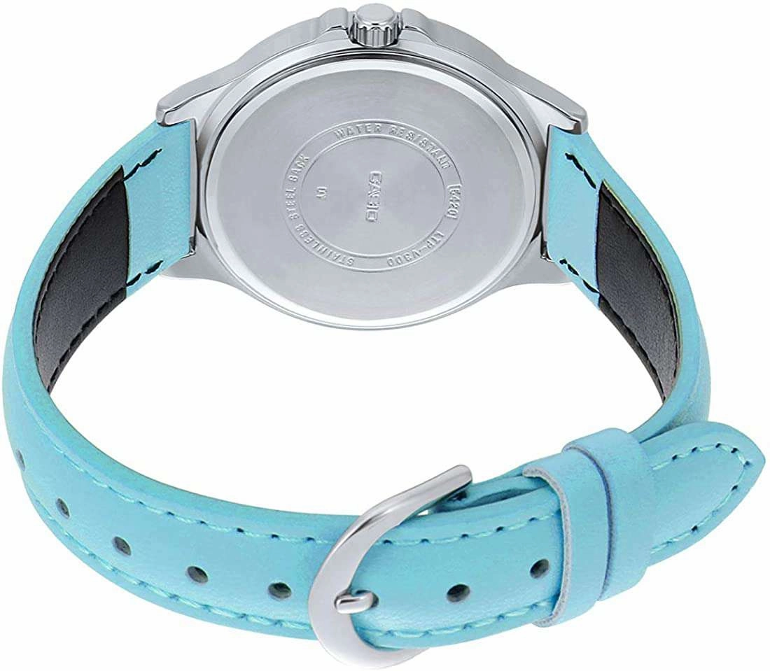 Casio LTP-V300L-2A3 Light Blue Leather Watch for Women