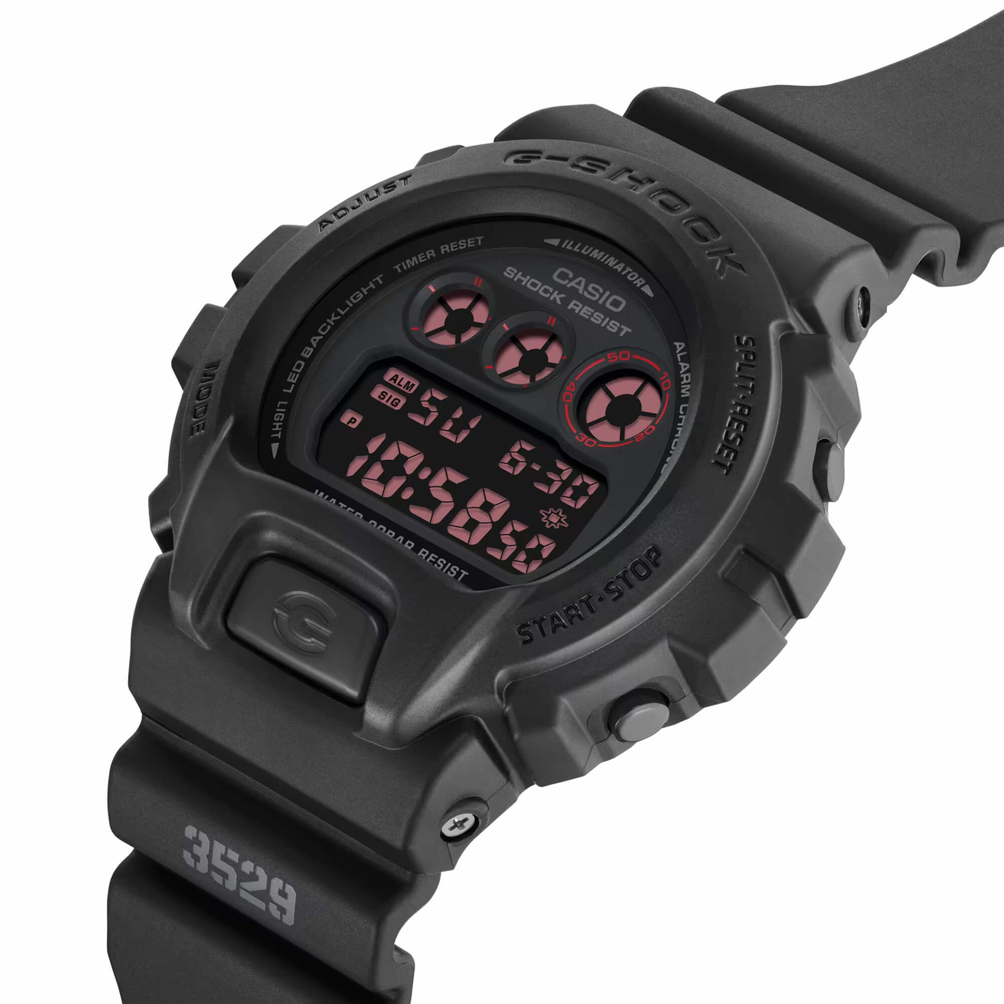 Casio Men's Alarm Watch - G-Shock Classic Dive Digital Black Dial | DW6900MS-1