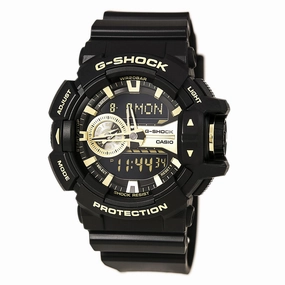 Casio Men's Alarm Watch - G-Shock Dive Ana-Digital Black & Gold Dial | GA400GB-1A9