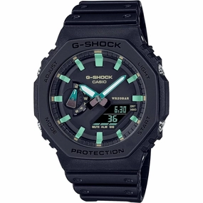 Casio Men's Ana Digi Watch - G-Shock 2100 Series Black Dial Resin Strap | GA2100RC-1A