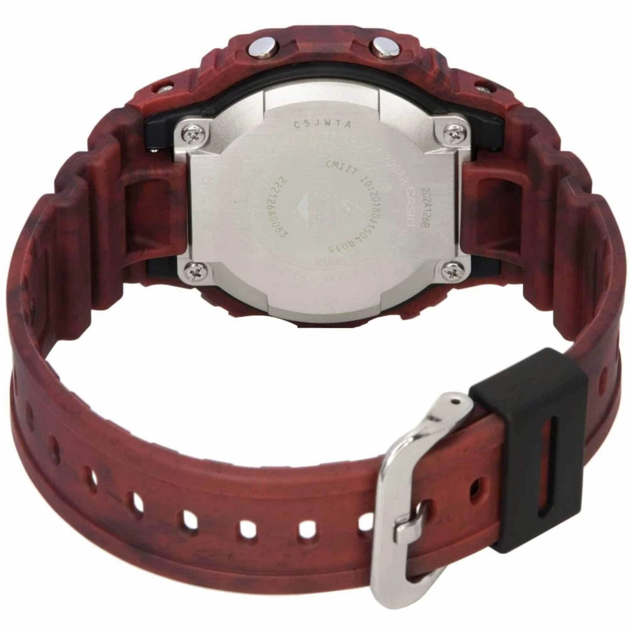 Casio Men's Digital Watch - G-Shock Alarm Black Dial Burgundy Strap | GWB5600SL-4