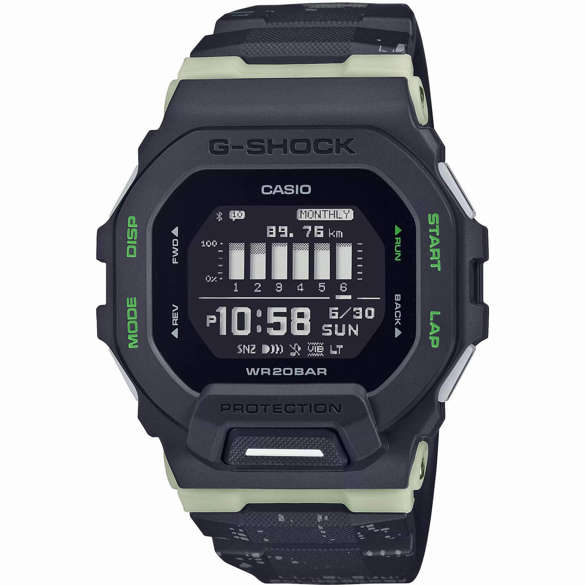 Casio Men's Digital Watch - G-Shock G-Squad Black and Grey Dial Strap | GBD-200LM-1CR