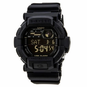 Casio Men's Digital Watch - G-Shock Vibration Alarm Black Dial Resin Strap | GD350-1B