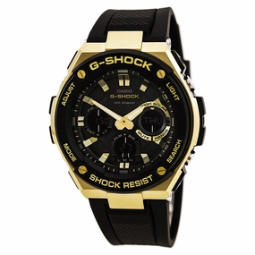 Casio Men's G-Shock Black Resin Strap World Time Ana-Digi Black Dial Quartz Dive Watch | GSTS100G-1A