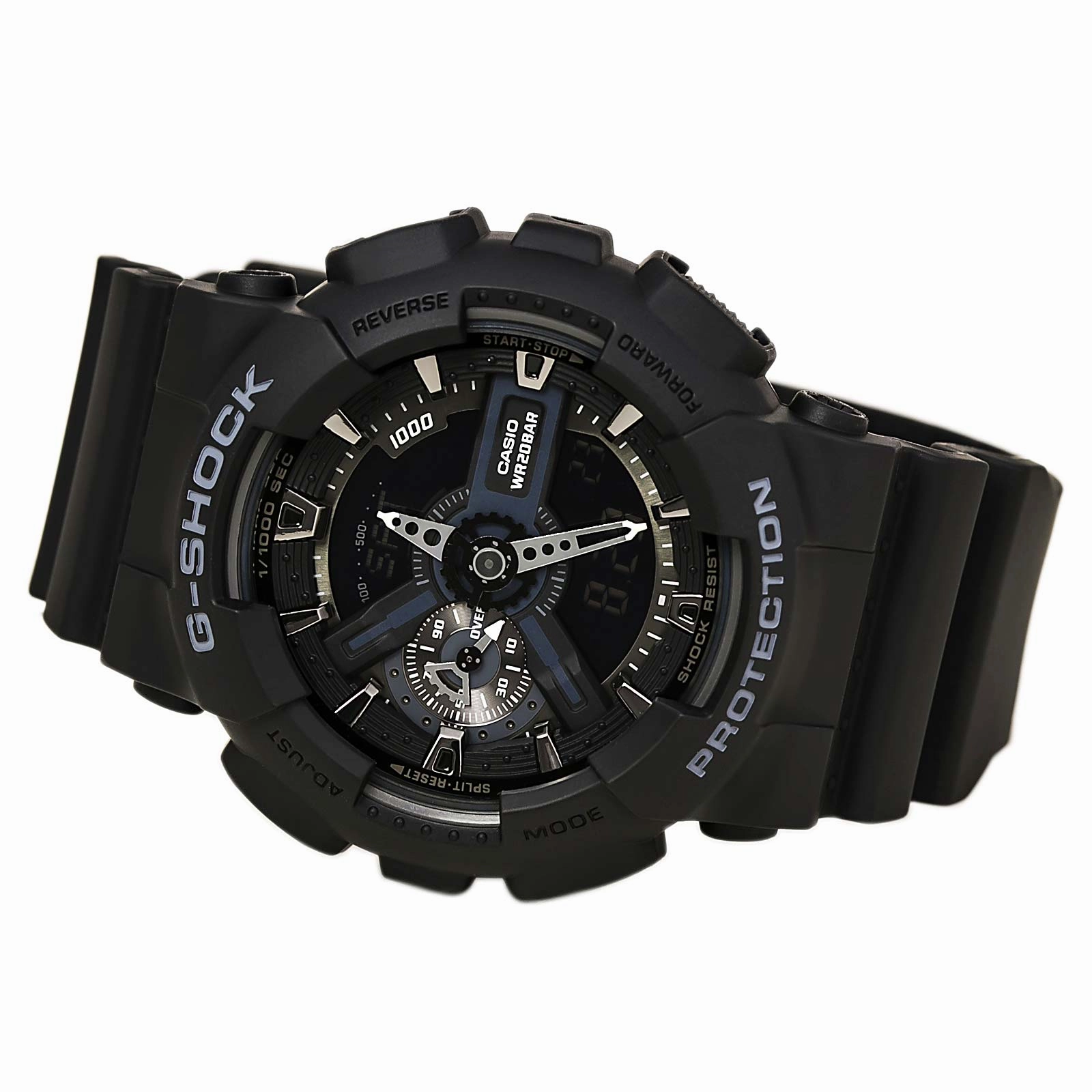 Casio Men's G-Shock Extra Large World Time Ana-Digi Black Dial Alarm Black Resin Band Watch | GA110-1B