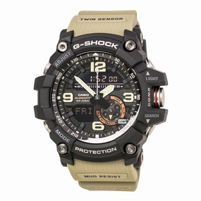 Casio Men's G-Shock Mudmaster Brown Resin Strap Ana-Digi Black Dial World Time Dive Watch | GG1000-1A5