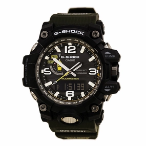 Casio Men's G-Shock Mudmaster World Time Green Resin Strap Ana-Digi Dive Watch | GWG1000-1A3