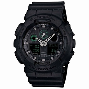 Casio Men's G-Shock Quartz Black Resin Watch | GA100MB-1A