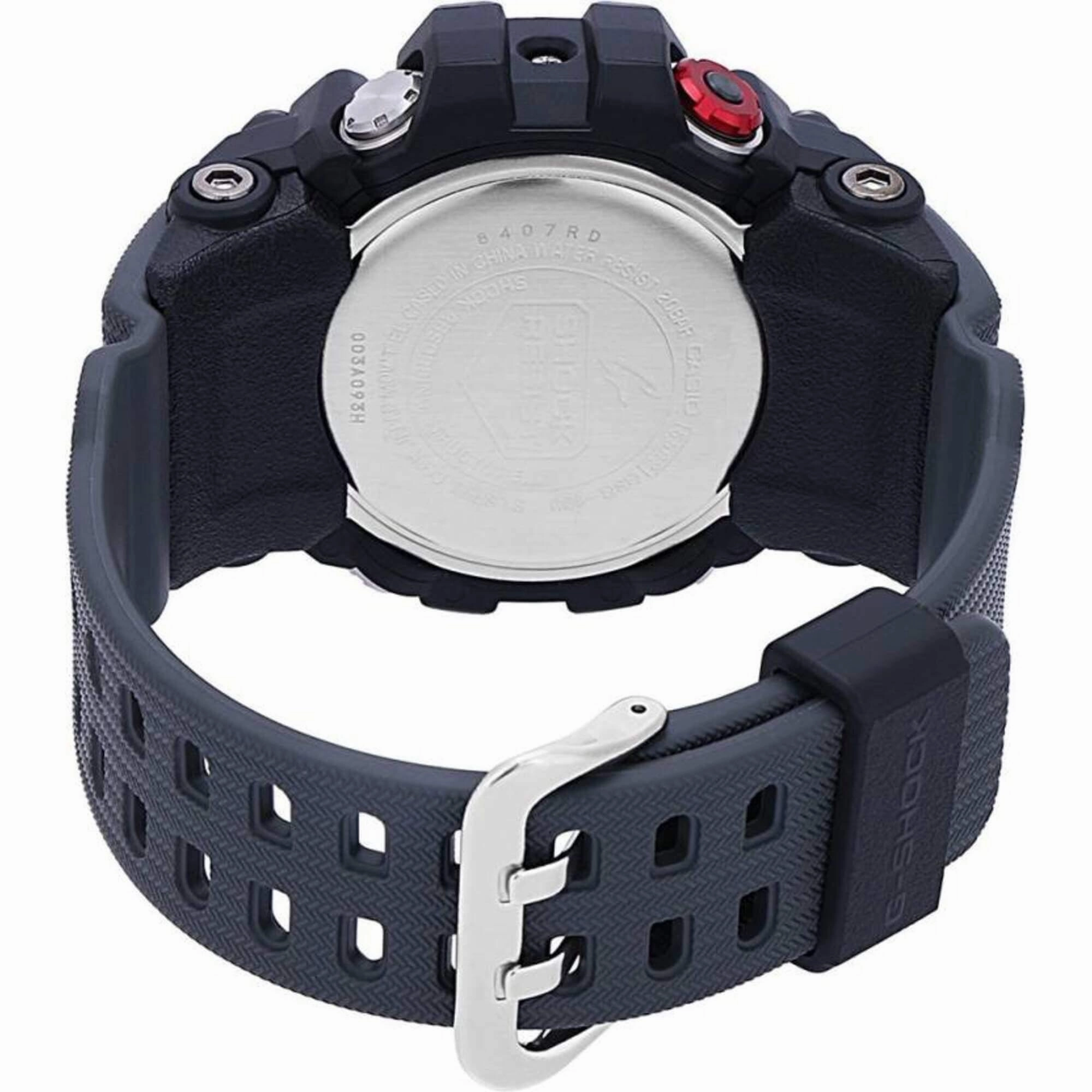 Casio Men's Watch - G-Shock Ana-Digi Alarm Black Dial Grey Resin Strap | GSG100-1A8