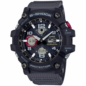 Casio Men's Watch - G-Shock Ana-Digi Alarm Black Dial Grey Resin Strap | GSG100-1A8